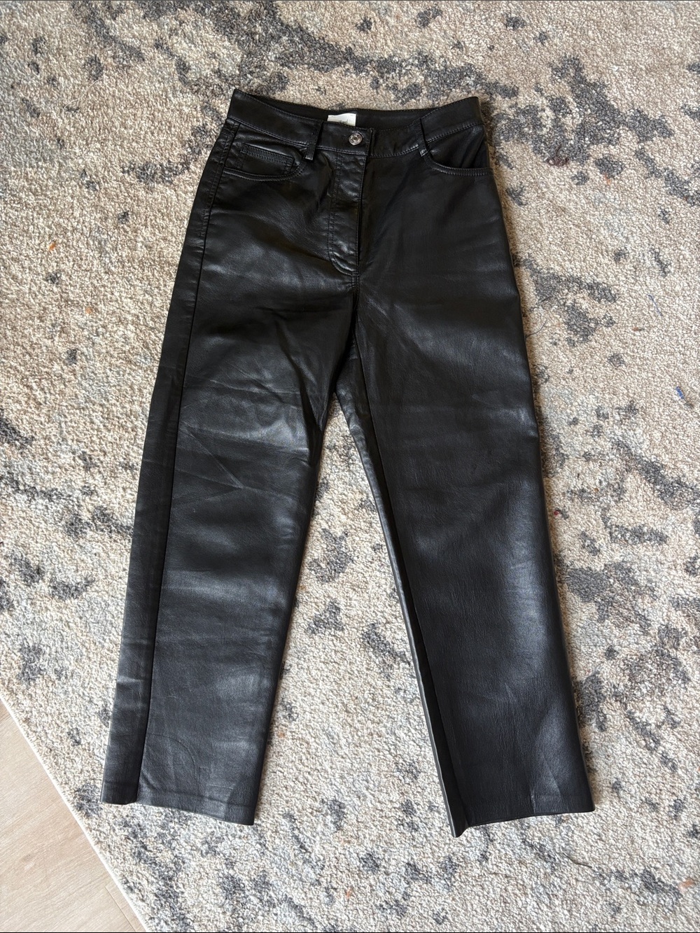 Wilfred Black Faux Leather Straight Jeans